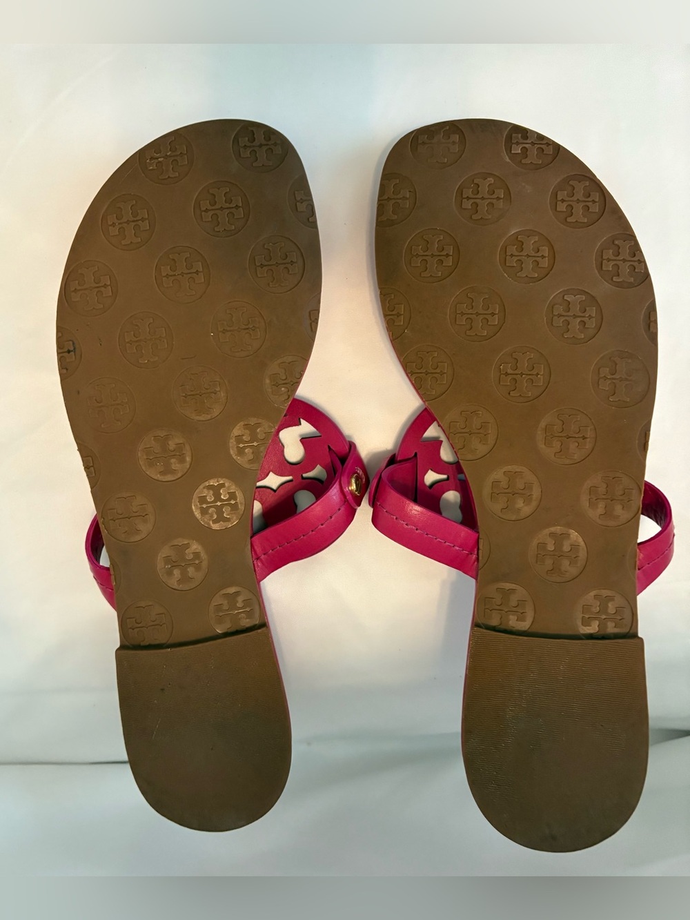 Tory Burch Miller Women’s Leather Fuchsia Pink Sandals Size 8 - Picture 4 of 6